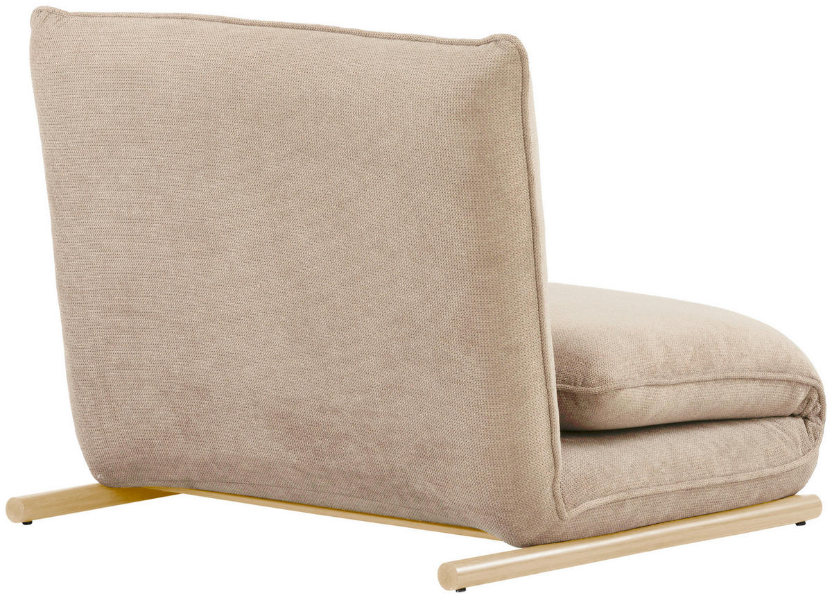SESSEL in Samt Creme, Nussbaumfarben  - Nussbaumfarben/Creme, Design, Textil/Metall (93/97/80cm) - MID.YOU