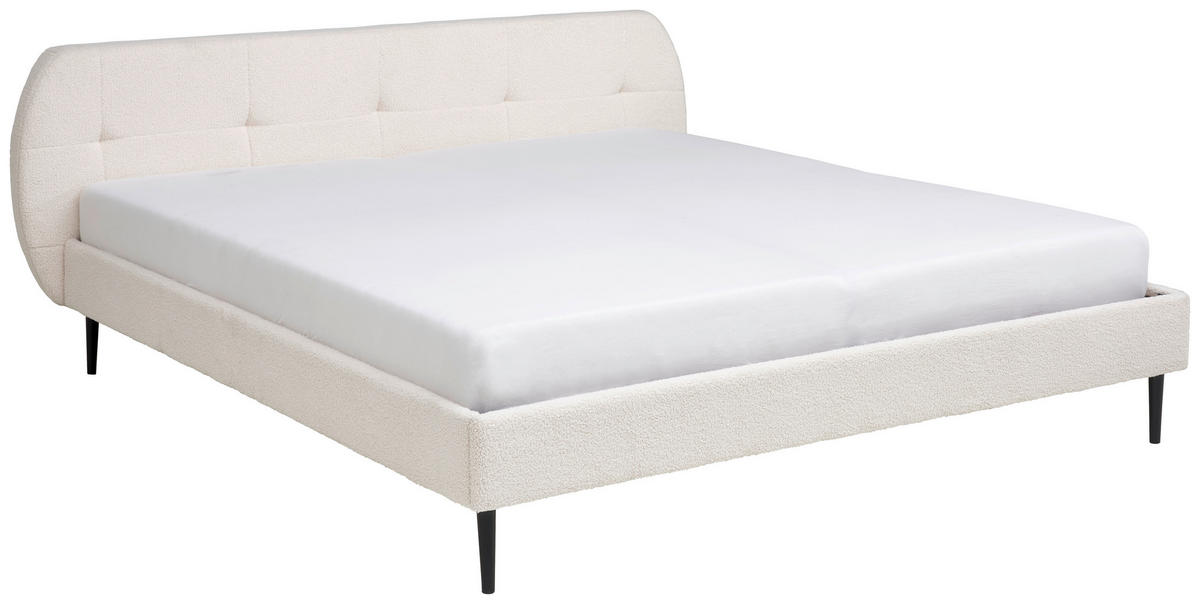 ČALÚNENÁ POSTEĽ, 180/200 cm, prírodná farba - čierna/prírodná farba, Modern, kov/drevo (180/200cm) - Livetastic