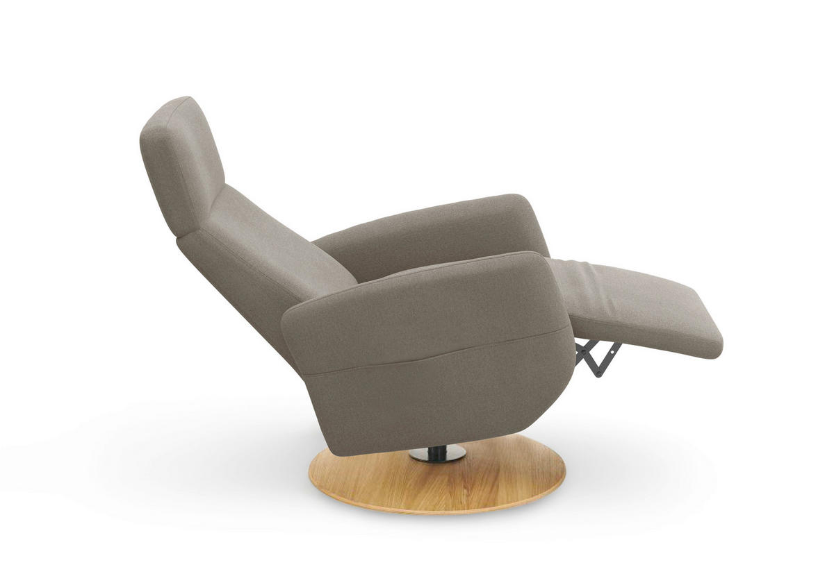 RELAXSESSEL Flachgewebe    - Schlammfarben/Eichefarben, KONVENTIONELL, Holz/Textil (71/110/82cm) - Sit & More
