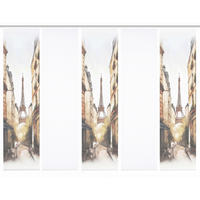 FLÄCHENVORHANG  5 Stück  blickdicht  60/245 cm   - Naturfarben/Weiß, LIFESTYLE, Textil (60/245cm)