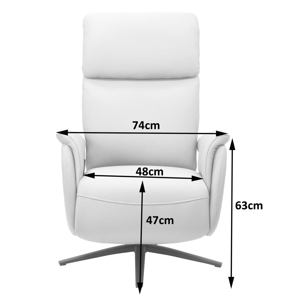 RELAXSESSEL Jessica beschichtet Kombination Echtleder/Lederlook    - Hellgrau/Schwarz, Design, Leder/Textil (74/100/89cm) - Cantus