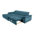 ECKSOFA in Mikrofaser Blau  - Chromfarben/Blau, Design, Textil/Metall (180/265cm) - Carryhome