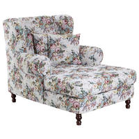 XXL-SESSEL Flachgewebe Rosa  - Nussbaumfarben/Rosa, Design, Holz/Textil (103/103/149cm) - Max Winzer