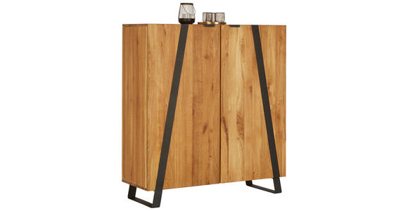 KOMMODE  in 115/126,5/43 cm  - Eichefarben/Schwarz, Trend, Holz/Metall (115/126,5/43cm) - Landscape