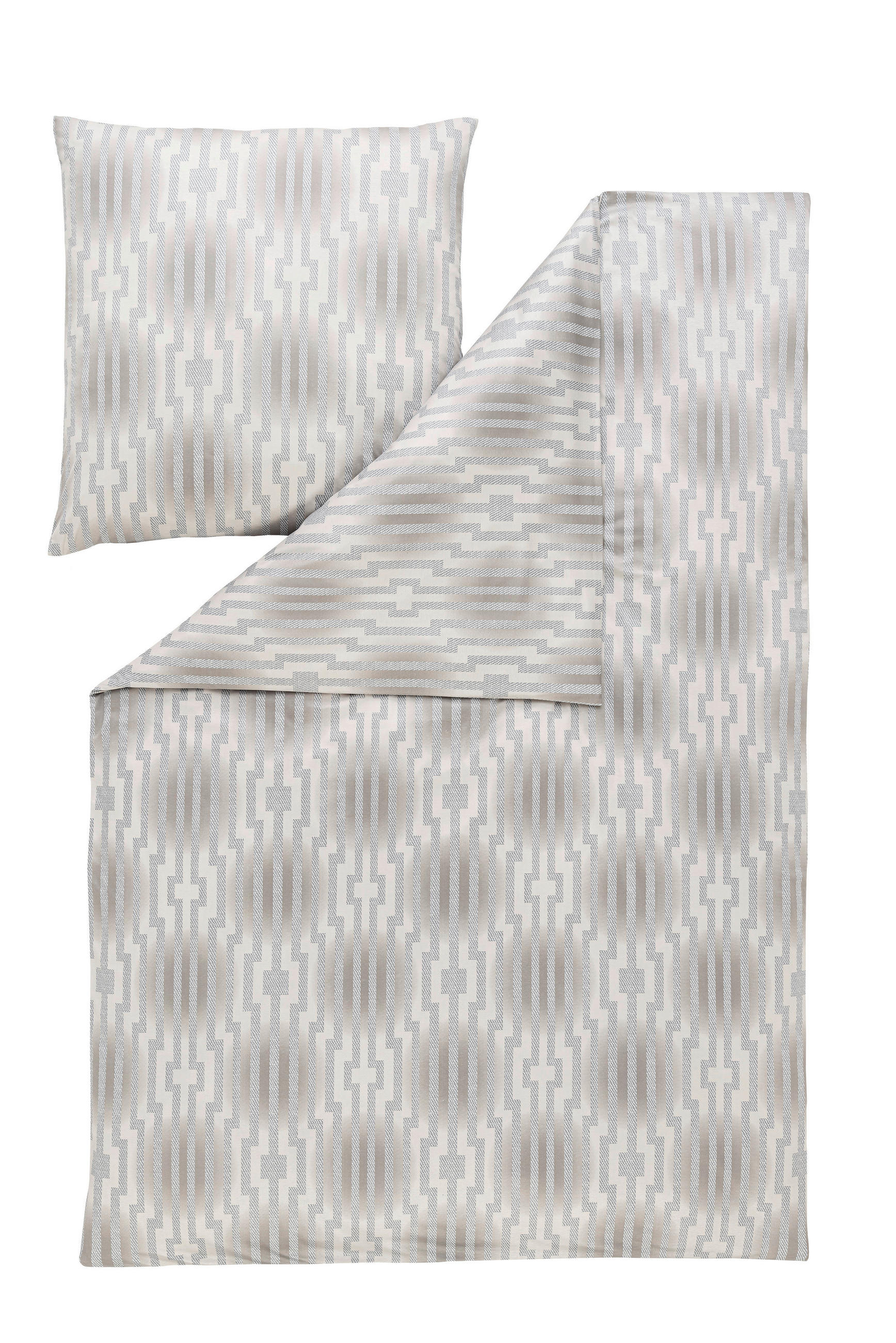 BETTWÄSCHE LEVIAN Interlock-Jersey 155/220 cm  - Beige/Grau, Basics, Textil (155/220cm) - Estella