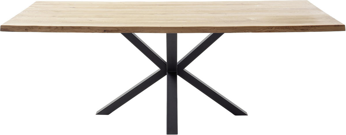 ESSTISCH in Holz 200/100/76 cm  - Wildeiche/Schwarz, Konventionell, Holz/Metall (200/100/76cm) - Valdera