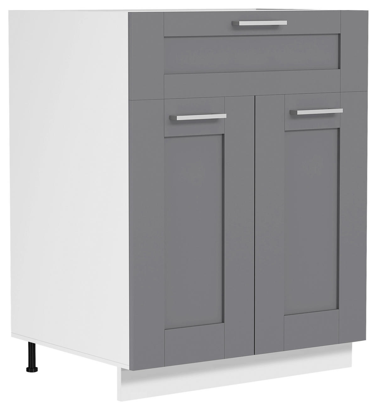 BÄNKSKÅP 60/82/46 cm  i antracit, vit  - vit/silver, Trend, trämaterial/plast (60/82/46cm) - MID.YOU