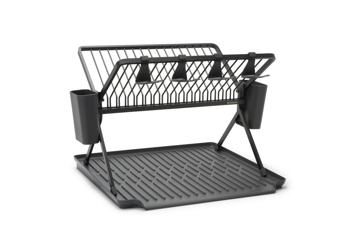 EDÉNYSZÁRÍTÓ TÁLCA - sötétszürke, Basics, műanyag/fém (2.136kg) - Brabantia