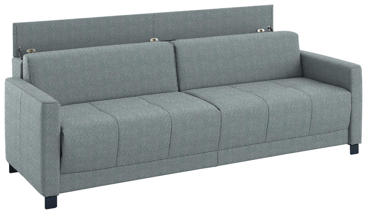 SCHLAFSOFA Flachgewebe Alufarben Stoffauswahl, Schlafen auf Sitzhöhe, Bettfunktion erhältlich, Armteil links, Armteil rechts, haustierfreundlicher Bezug  - Schwarz/Alufarben, Konventionell, Textil/Metall (232/77/116cm) - Dieter Knoll