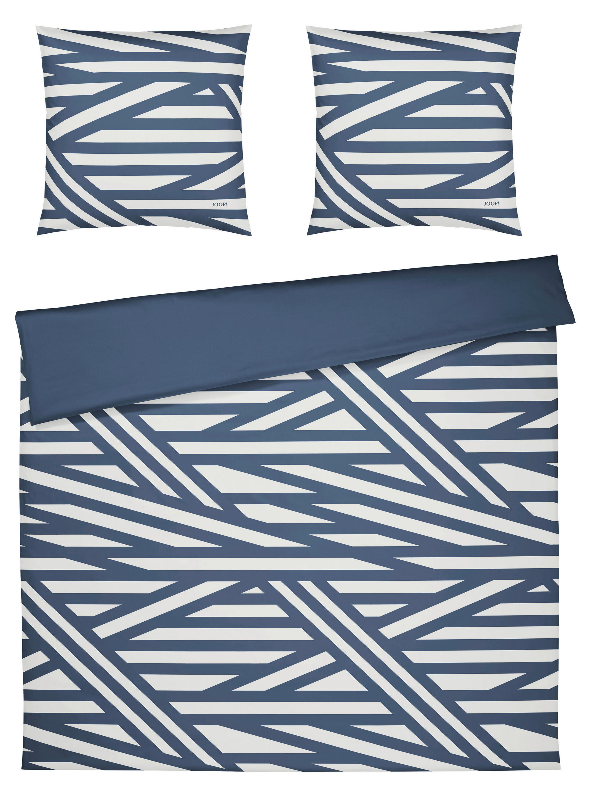 WENDEBETTWÄSCHE Cross Makosatin 200/220 cm  - Blau, KONVENTIONELL, Textil (200/220cm) - Joop!