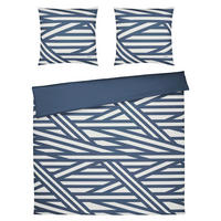 WENDEBETTWÄSCHE Cross Makosatin 200/220 cm  - Blau, KONVENTIONELL, Textil (200/220cm) - Joop!