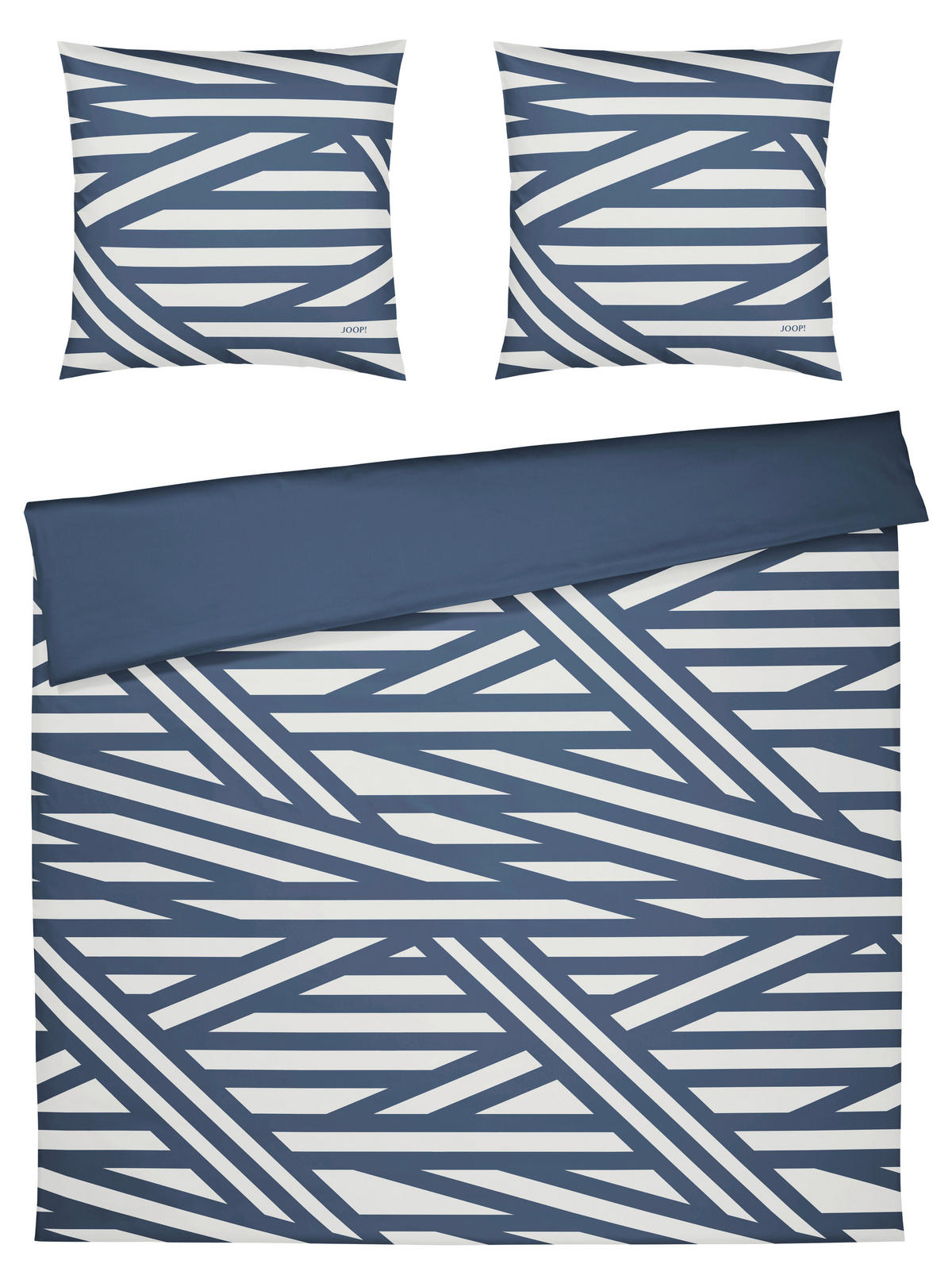 WENDEBETTWÄSCHE Cross Makosatin 200/220 cm  - Blau, KONVENTIONELL, Textil (200/220cm) - Joop!