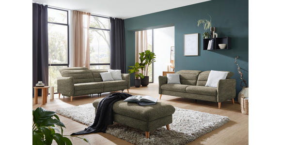 2-SITZER-SOFA in Webstoff Grün - Eiche Bianco/Grün, Design, Holz/Textil (234-262/85-106/98-112cm) - Dieter Knoll