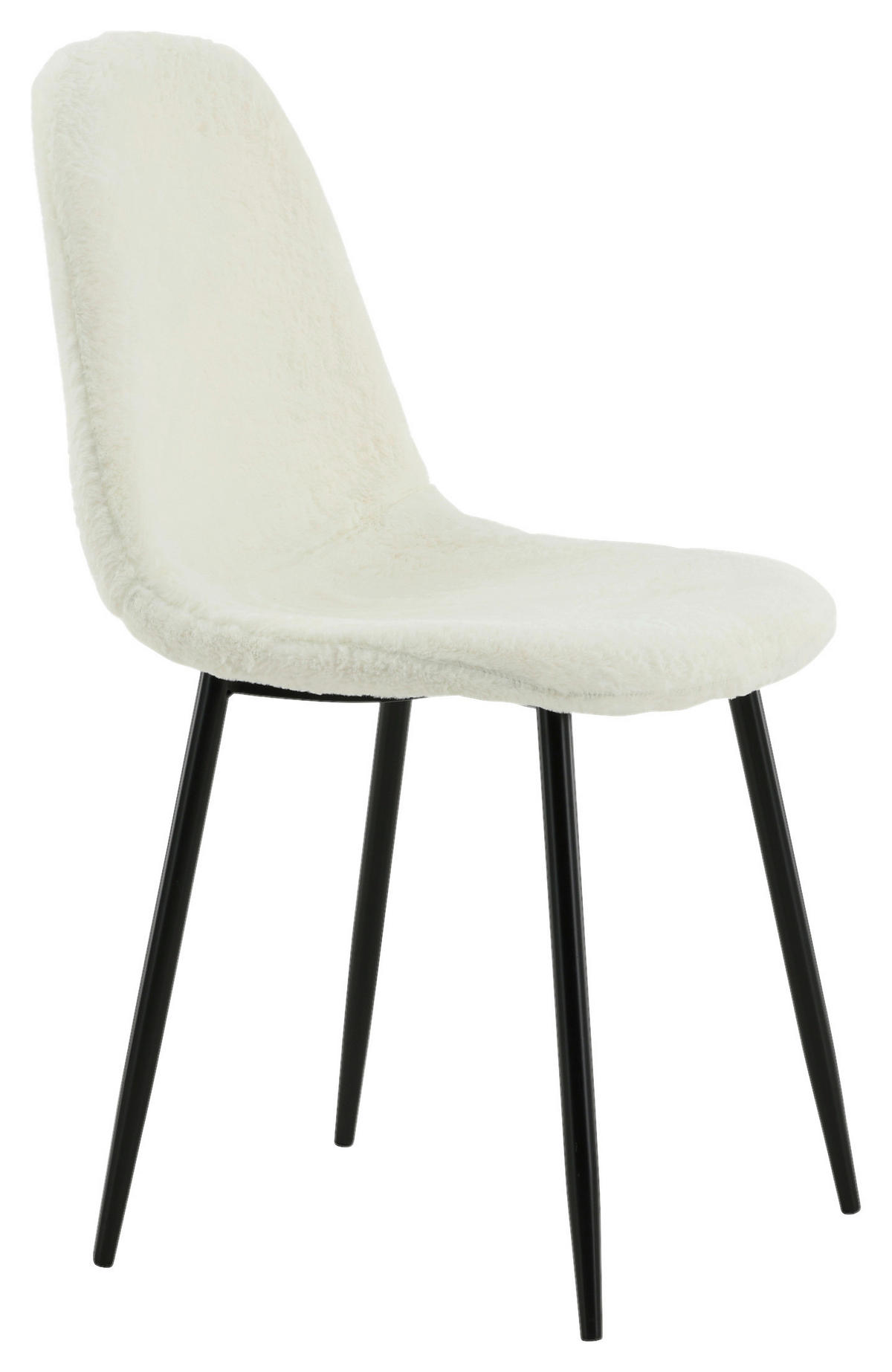 STOLSET 2 styck stål teddy tyg  - vit/svart, Design, metall/textil (44/87/53cm) - Livetastic