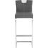 BARHOCKER Lederlook Edelstahlfarben, Grau - Edelstahlfarben/Weiß, Design, Textil/Metall (40/104/45cm) - Dieter Knoll