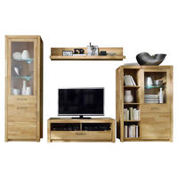 WOHNWAND  in Buchefarben 309/203/46 cm  - Buchefarben, Design, Glas/Holz (309/203/46cm) - MID.YOU