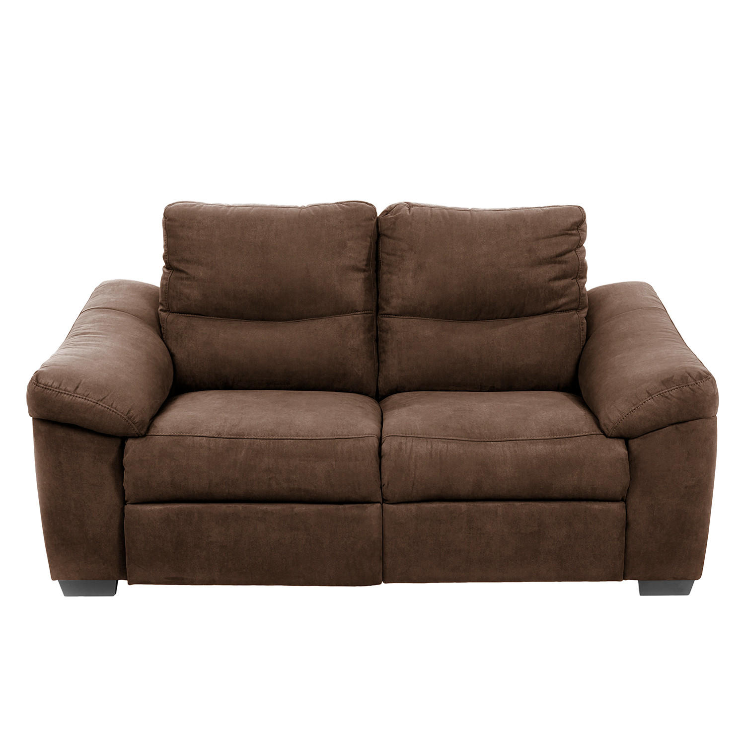 2-SITZER-SOFA Flachgewebe Mokka  - Schwarz/Mokka, Design, Holz/Textil (174/97/97cm) - Livetastic