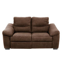 2-SITZER-SOFA Flachgewebe Mokka  - Schwarz/Mokka, Design, Holz/Textil (174/97/97cm) - Livetastic