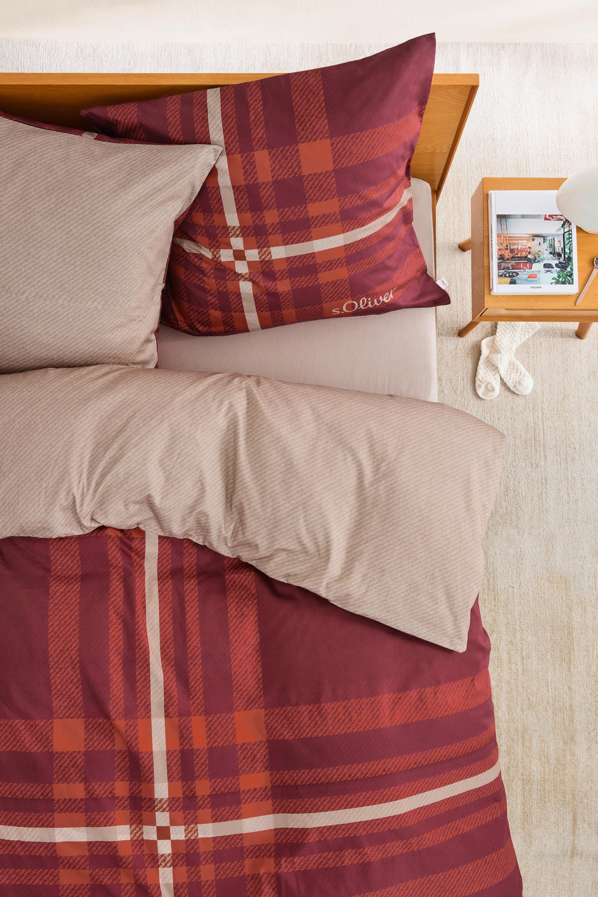 WENDEBETTWÄSCHE Flanell 140/200 cm  - Bordeaux, Basics, Textil (140/200cm) - S. Oliver