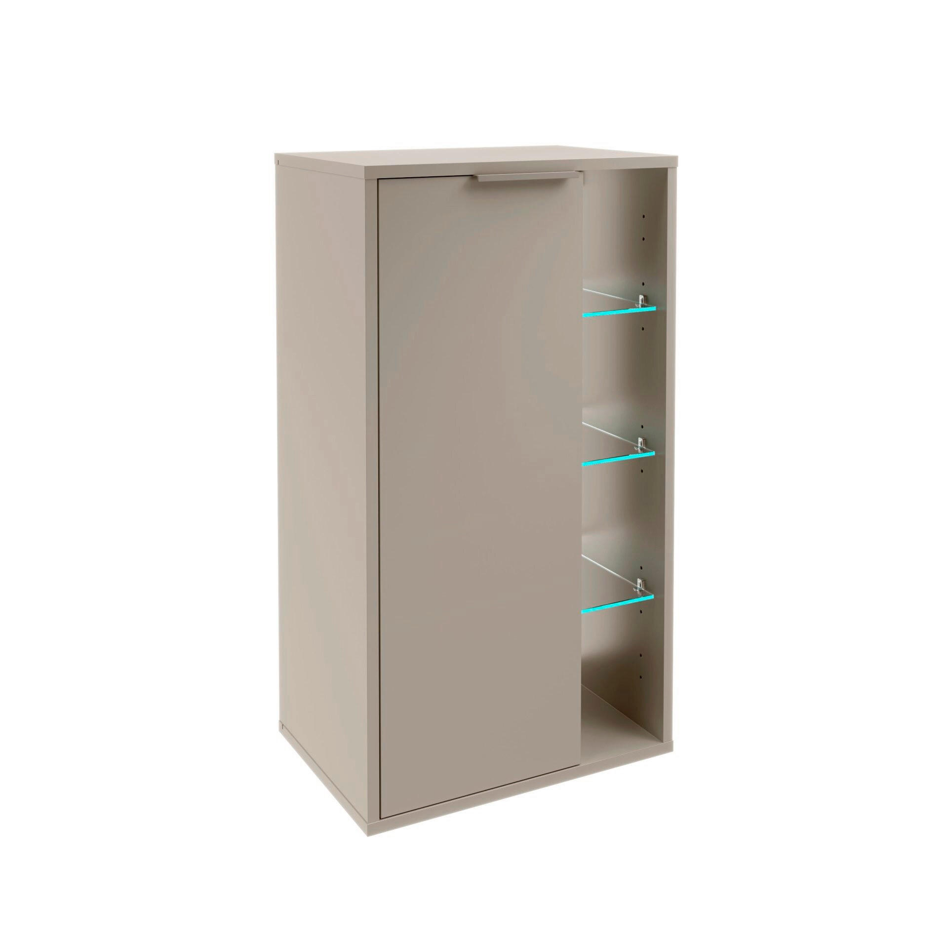 MIDISCHRANK 47/84,2/32 cm  - Grau, Basics, Glas/Holzwerkstoff (47/84,2/32cm) - MID.YOU