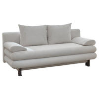 SCHLAFSOFA Cord Naturfarben  inkl. Rückenkissen, Armlehnenkissen, Bettkasten, Schlaffunktion, Rücken echt, Liegefläche im Originalstoff  - Schwarz/Naturfarben, KONVENTIONELL, Kunststoff/Textil (196/77/92cm) - Carryhome