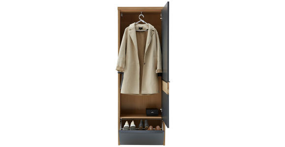 GARDEROBE 6-teilig  in 290/200/32 cm  - Eichefarben/Grau, Design, Holz/Holzwerkstoff (290/200/32cm) - Dieter Knoll