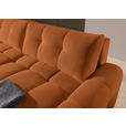 ECKSOFA Rostfarben Flachgewebe  - Rostfarben/Schwarz, KONVENTIONELL, Kunststoff/Textil (256/157cm) - Carryhome