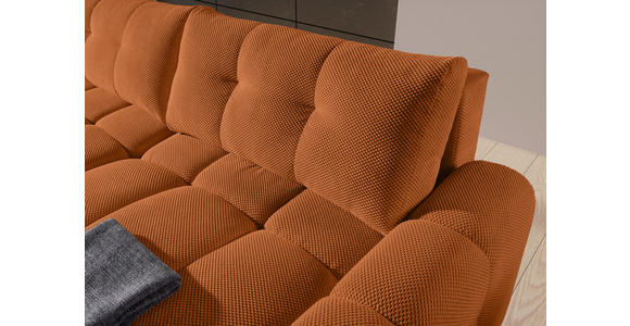 ECKSOFA Rostfarben Flachgewebe  - Rostfarben/Schwarz, KONVENTIONELL, Kunststoff/Textil (256/157cm) - Carryhome