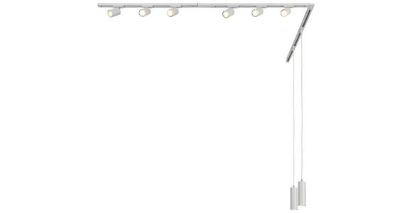 SCHIENENSYSTEM - Chromfarben/Weiß, Trend, Kunststoff/Metall (262cm) - Novel