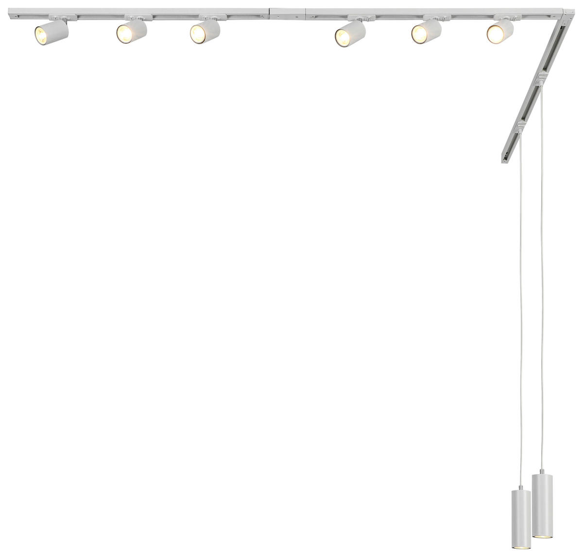 DECKENLEUCHTE 262 cm   - Weiß, Trend, Kunststoff/Metall (262cm) - Novel