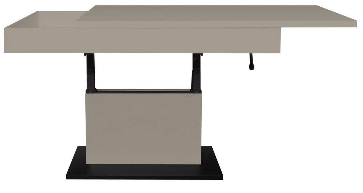COUCHTISCH 110/60/58-77 cm rechteckig Schwarz, Kaschmir  - Kaschmir/Schwarz, Design, Holzwerkstoff/Kunststoff (110/60/58-77cm) - Stylife