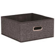 REGALKORB 31/31/15 cm   - Braun/Grau, Basics, Karton/Textil (31/31/15cm) - Homeware