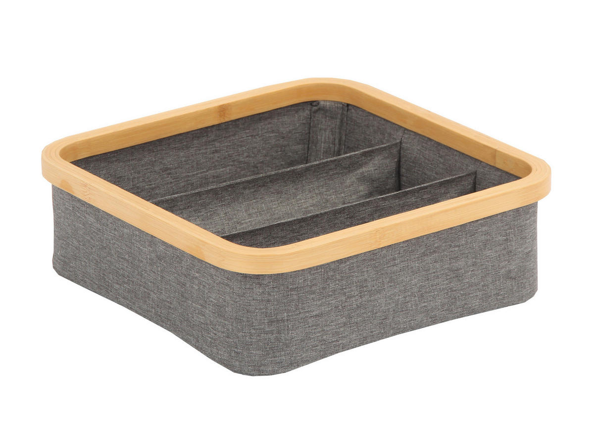 ORGANIZER  - Naturfarben/Grau, Basics, Karton/Holz (30/30/9cm) - Jimmylee
