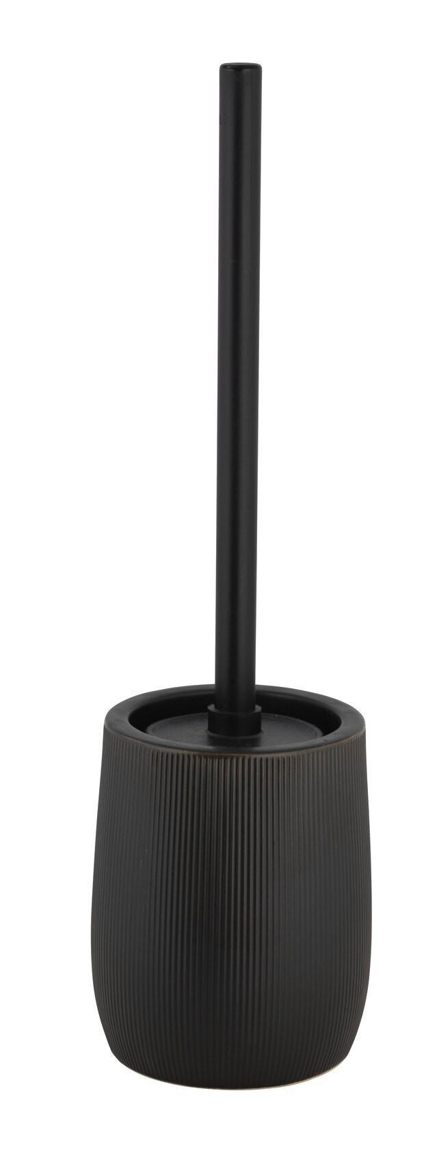 WC-BÜRSTENGARNITUR - Schwarz, Basics, Keramik/Kunststoff (12/39,5/12cm) - Wenko