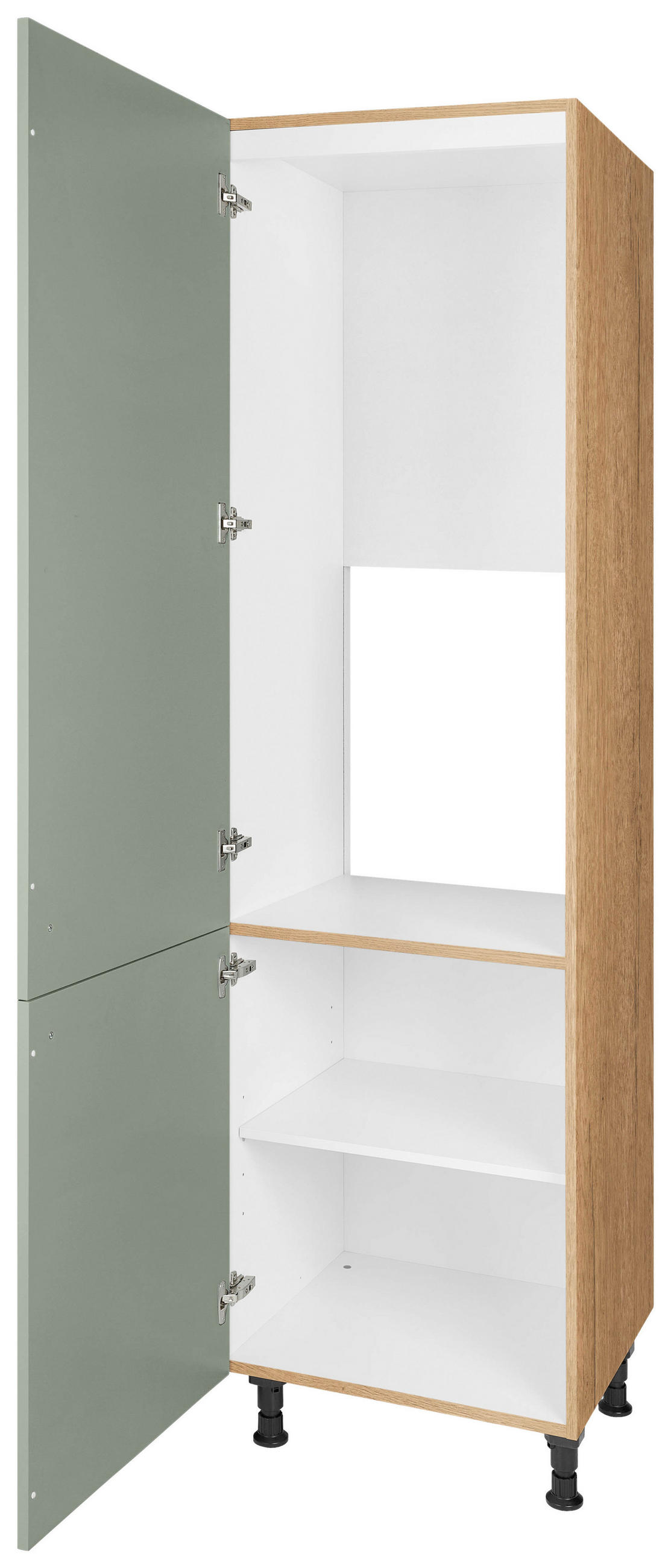 GERÄTEUMBAUSCHRANK 60/216,6/58 cm  in Grün  - Eichefarben/Schwarz, MODERN, Holzwerkstoff/Metall (60/216,6/58cm) - Nobilia