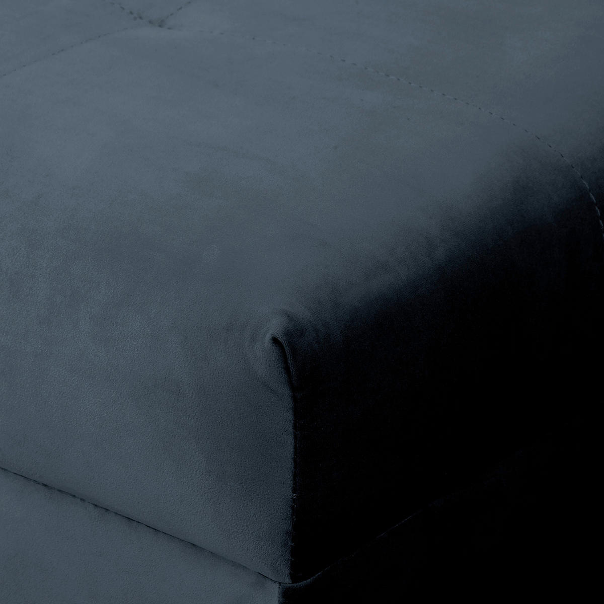 ECKSOFA inkl. Hocker Ariella in Samt Dunkelblau  231/161 cm  - Naturfarben/Dunkelblau, Design, Holz/Textil (231/161cm) - Livetastic