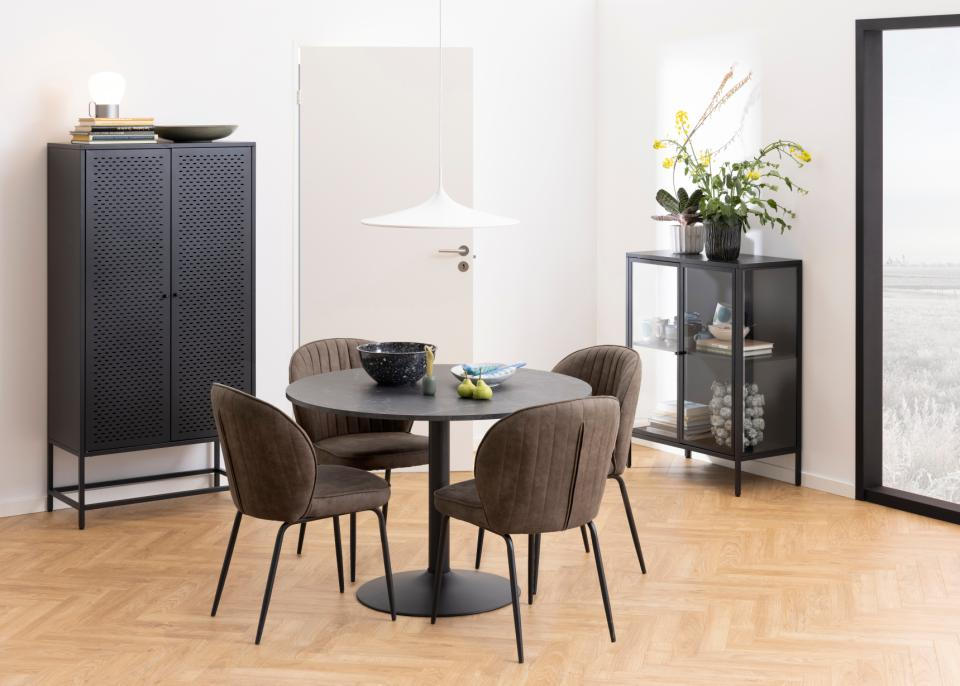 MATBORD i trämaterial  110/74 cm  - svart, Design, metall/trämaterial (110/74cm) - Best Price