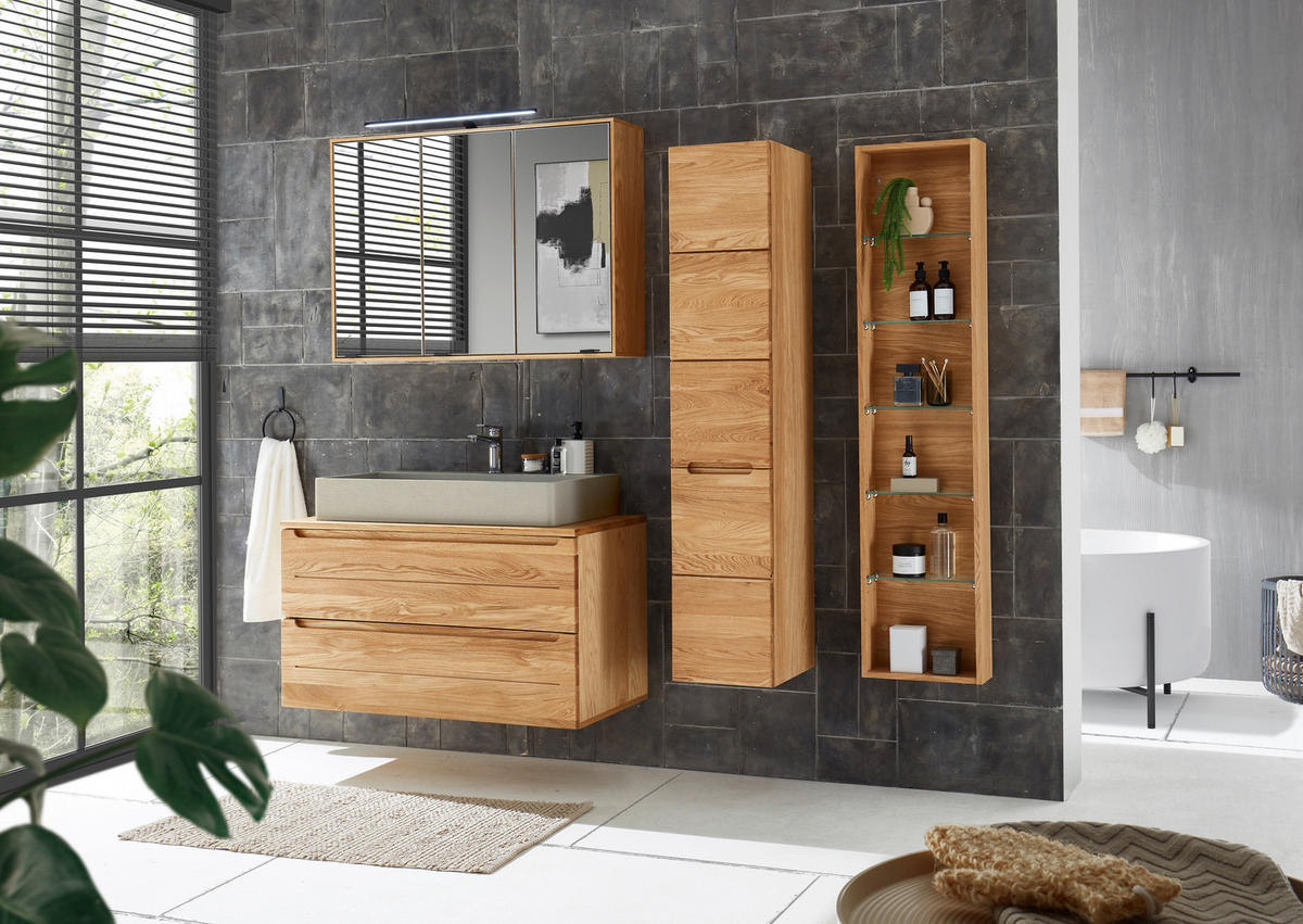 WASCHBECKENUNTERSCHRANK 100/54/46 cm  - Eichefarben, Konventionell, Holz/Holzwerkstoff (100/54/46cm) - Linea Natura