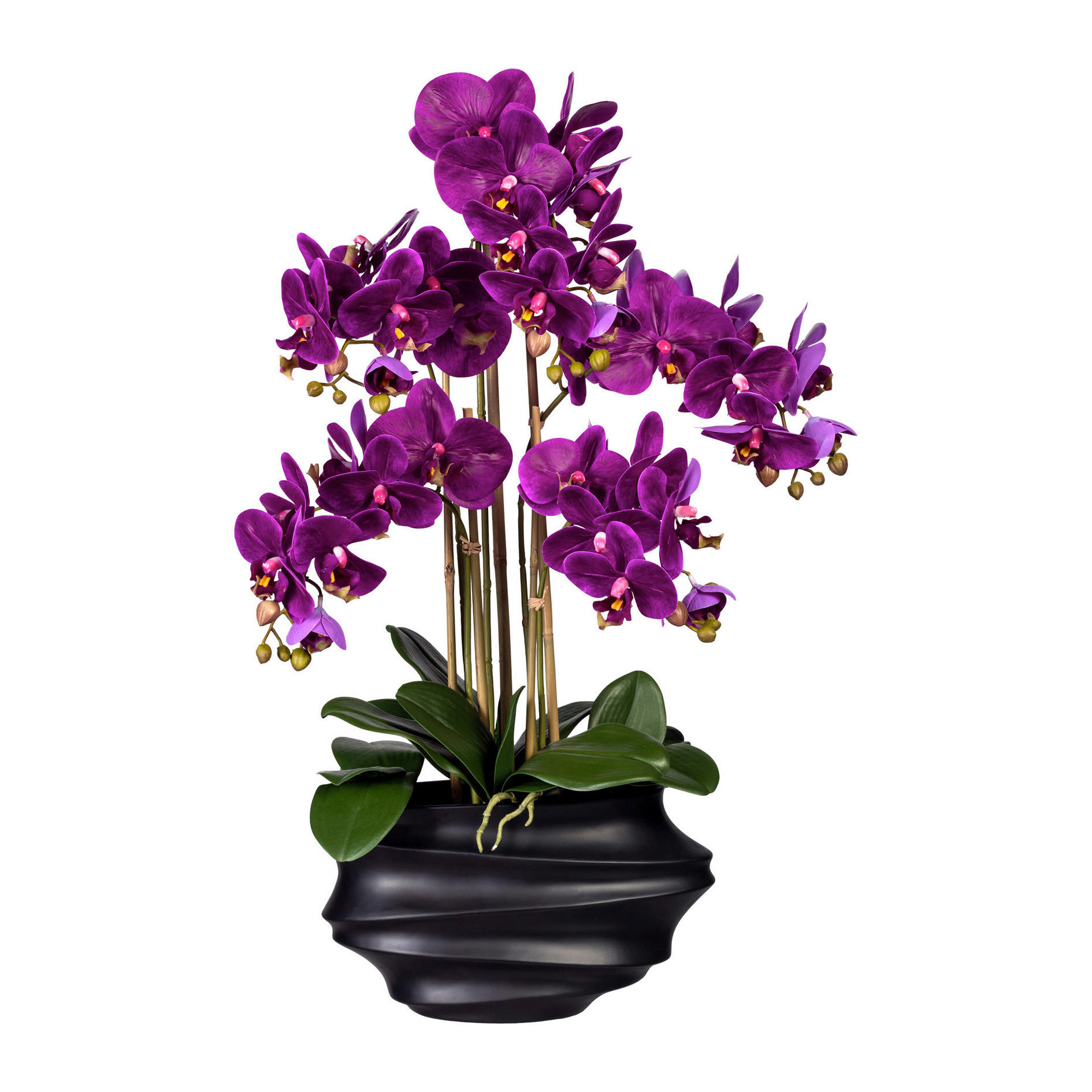 KUNSTBLUME - Lila/Schwarz, Basics, Kunststoff (75cm)