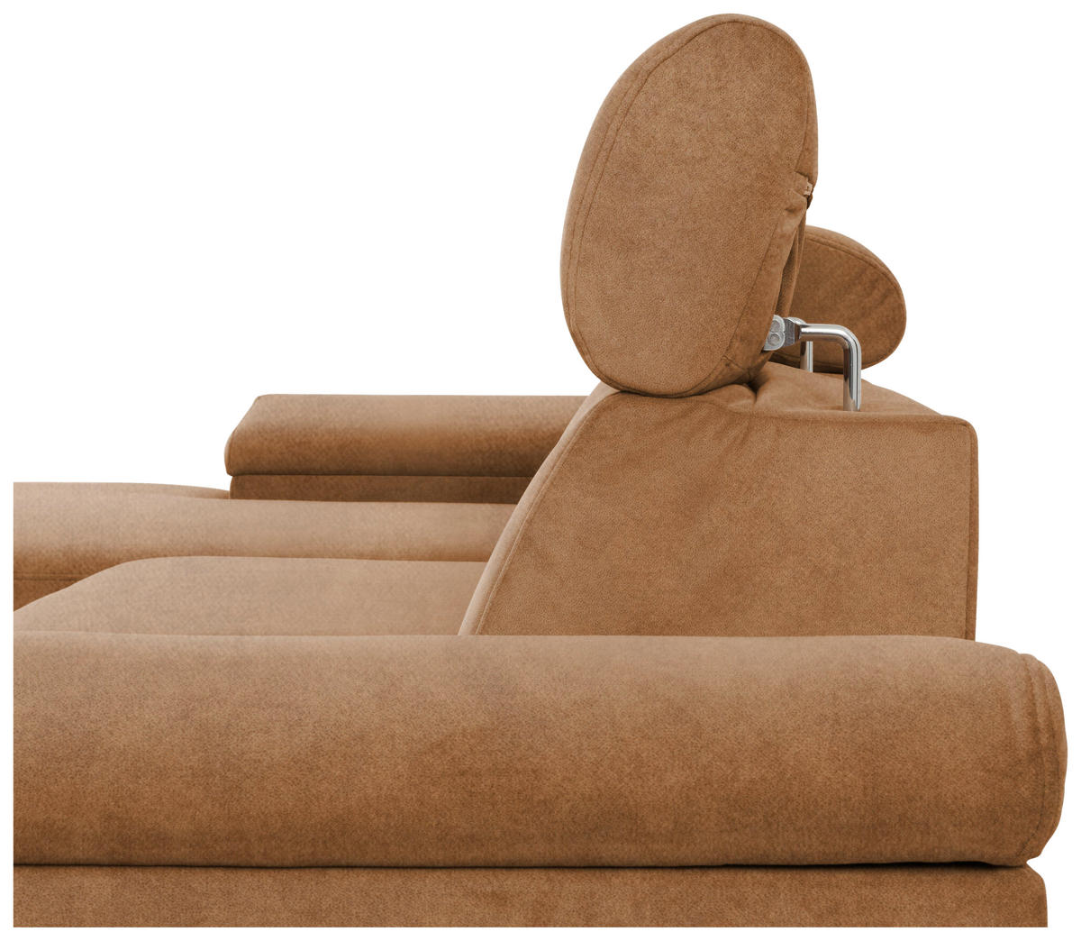 ECKSOFA in Velours Bernsteinfarben  - Bernsteinfarben/Schwarz, Modern, Textil/Metall (176/258cm) - MID.YOU