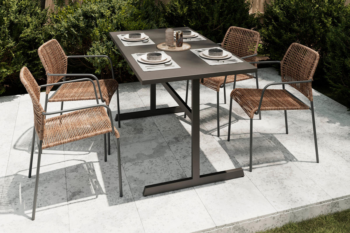 STOHOVATEĽNÉ KRESLO, kov, plast - prírodná farba/antracitová, Romantik / Landhaus, kov/plast (52/79/61cm) - Ambia Garden