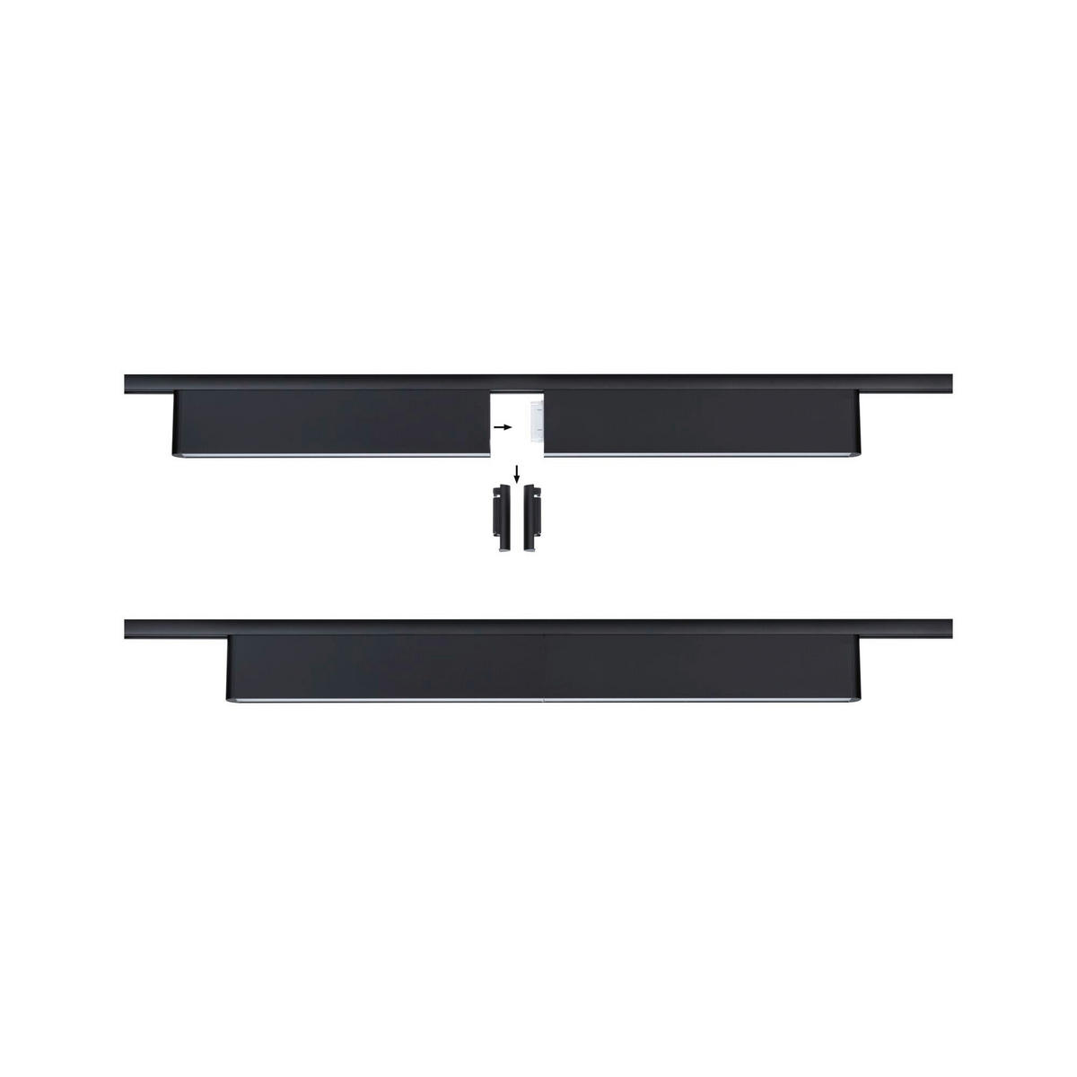 SCHIENENSYSTEM-STRAHLER 37,2/7,4/2,3 cm  - Schwarz, Basics, Metall (37,2/7,4/2,3cm) - Paulmann