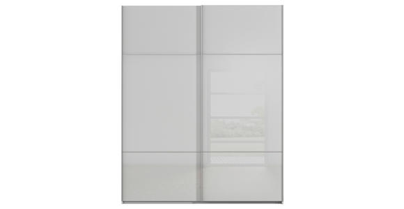 SCHWEBETÜRENSCHRANK 162/223/68 cm 2-türig Grau - Alufarben/Grau, KONVENTIONELL, Glas/Holzwerkstoff (162/223/68cm) - Novel