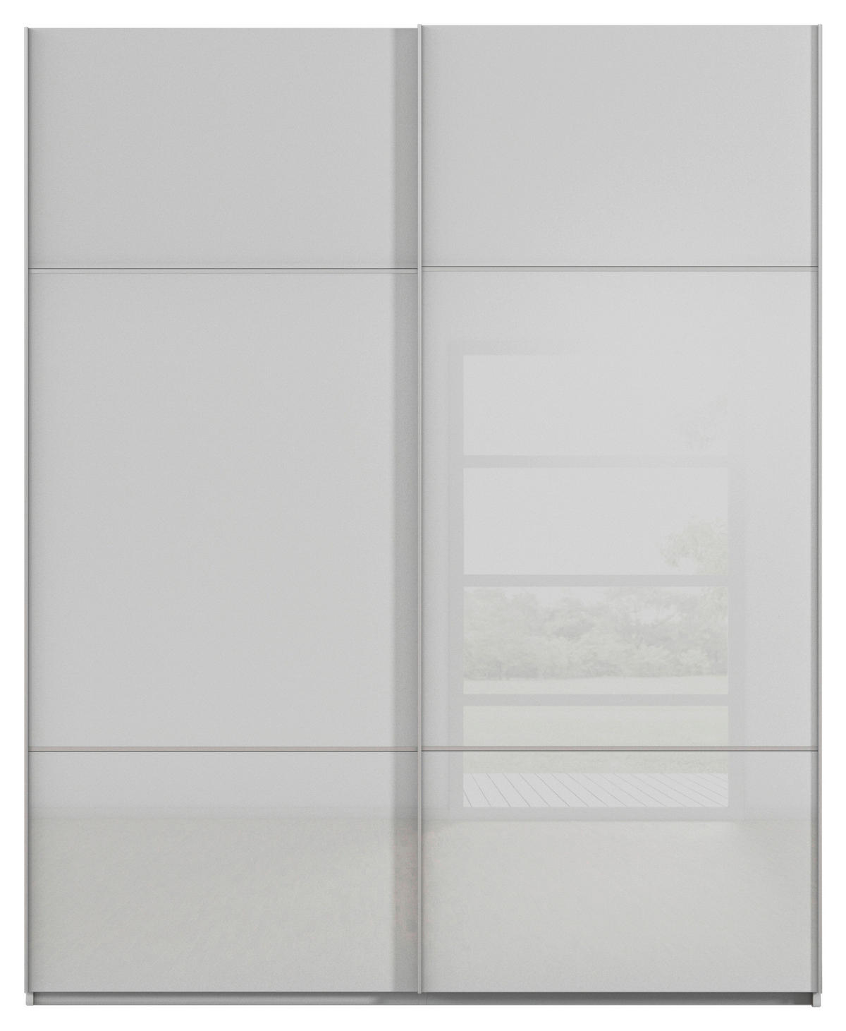 SCHWEBETÜRENSCHRANK in Grau  - Alufarben/Grau, Konventionell, Glas/Holzwerkstoff (162/223/68cm) - Novel