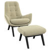 SESSELSET Flachgewebe Hocker    - Beige/Schwarz, Design, Holz/Textil (84/95/96cm) - MID.YOU