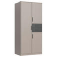 DREHTÜRENSCHRANK  in Graphitfarben, Grau, Sahara  - Schwarz/Graphitfarben, Design, Holzwerkstoff/Kunststoff (90/198/58cm) - Carryhome