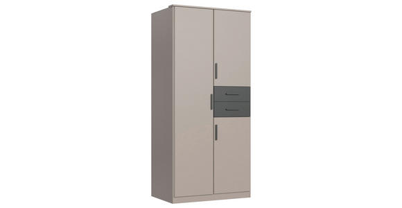 DREHTÜRENSCHRANK  in Graphitfarben, Grau, Sahara  - Schwarz/Graphitfarben, Design, Holzwerkstoff/Kunststoff (90/198/58cm) - Carryhome
