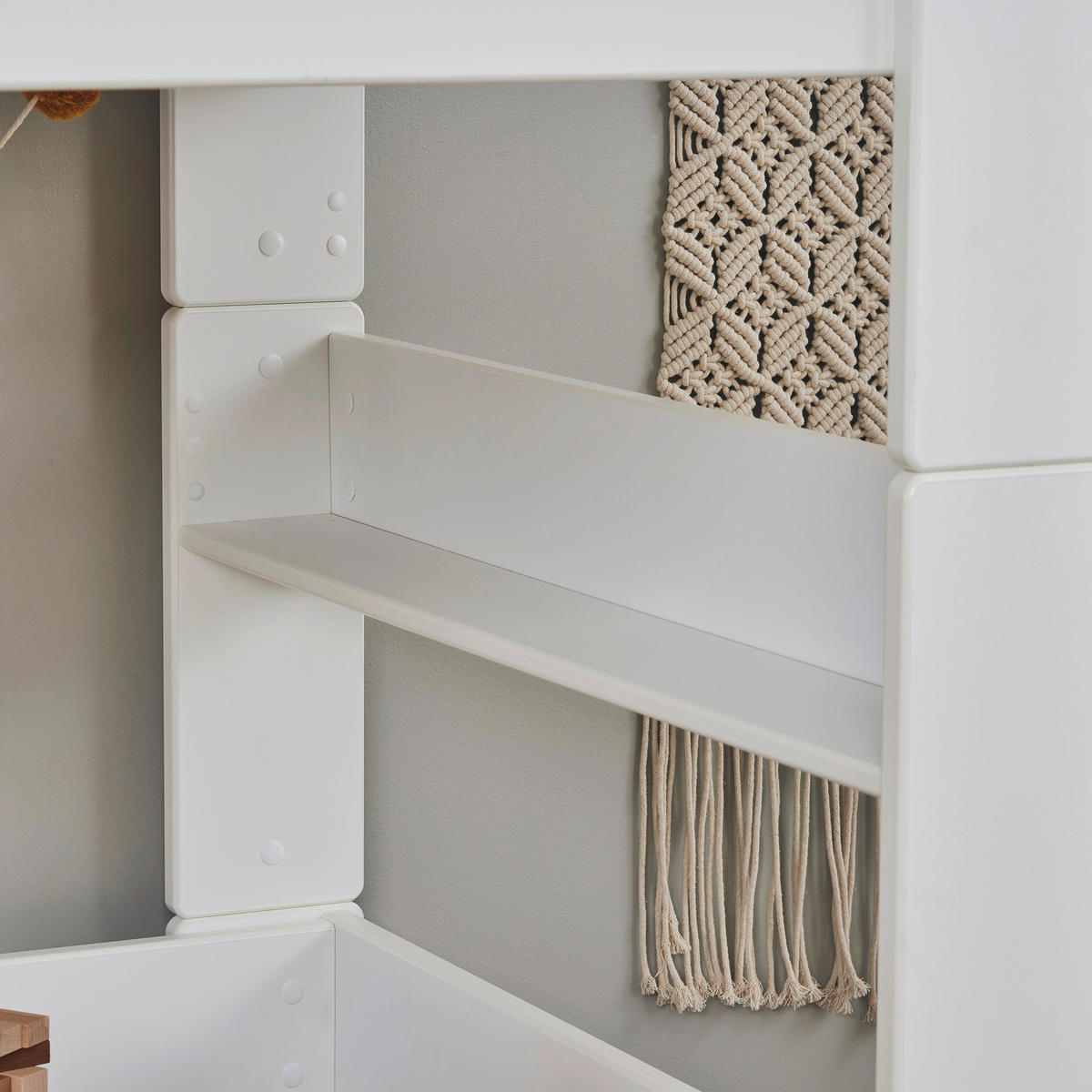 HOCHBETT 90/200 cm,  in Weiß, Absturzsicherung, Leiter, Rollrost  - Naturfarben/Weiß, MODERN, Holz/Holzwerkstoff (90/200cm) - MID.YOU