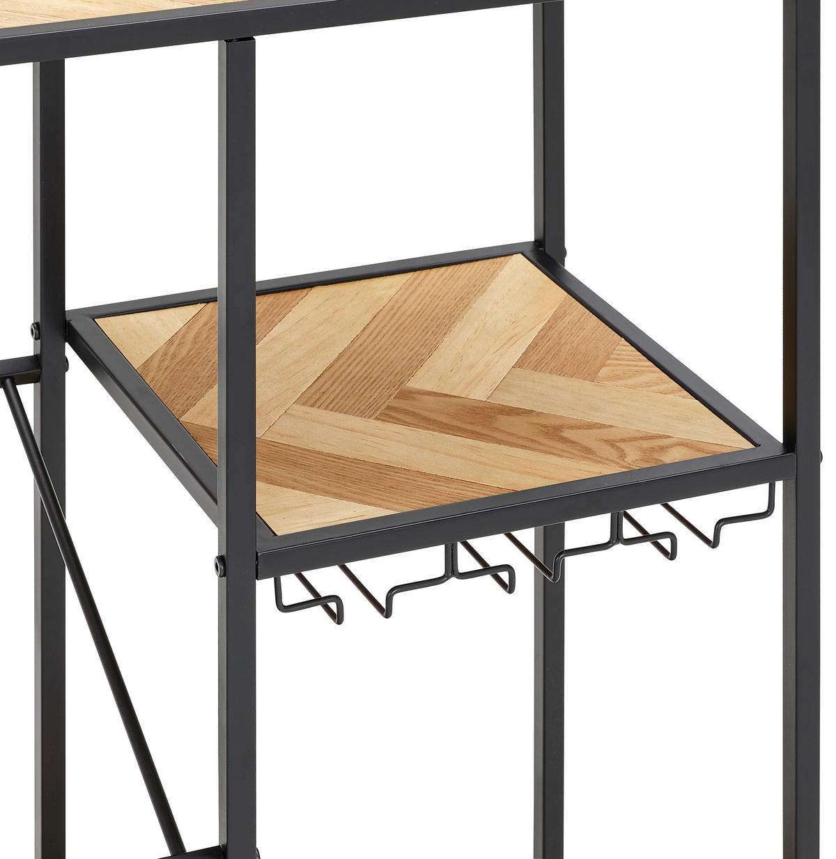 WEINREGAL   - Schwarz/Naturfarben, Design, Holz/Holzwerkstoff (80/90/32cm) - MID.YOU