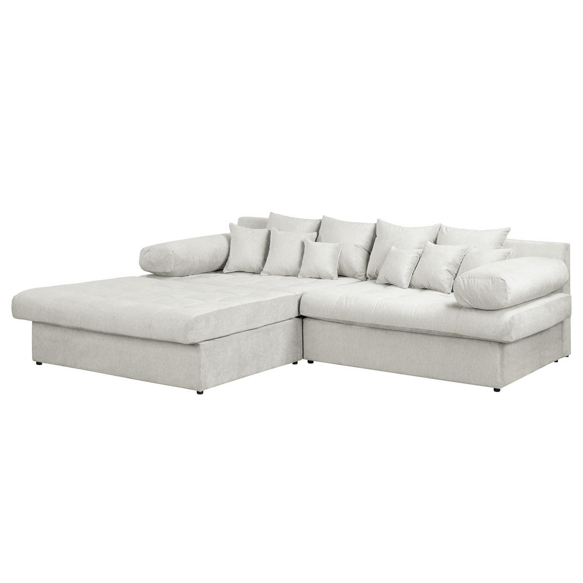 ECKSOFA Naomi Creme Mikrofaser Rückenkissen  - Creme/Schwarz, Design, Kunststoff/Textil (243/284cm) - P & B